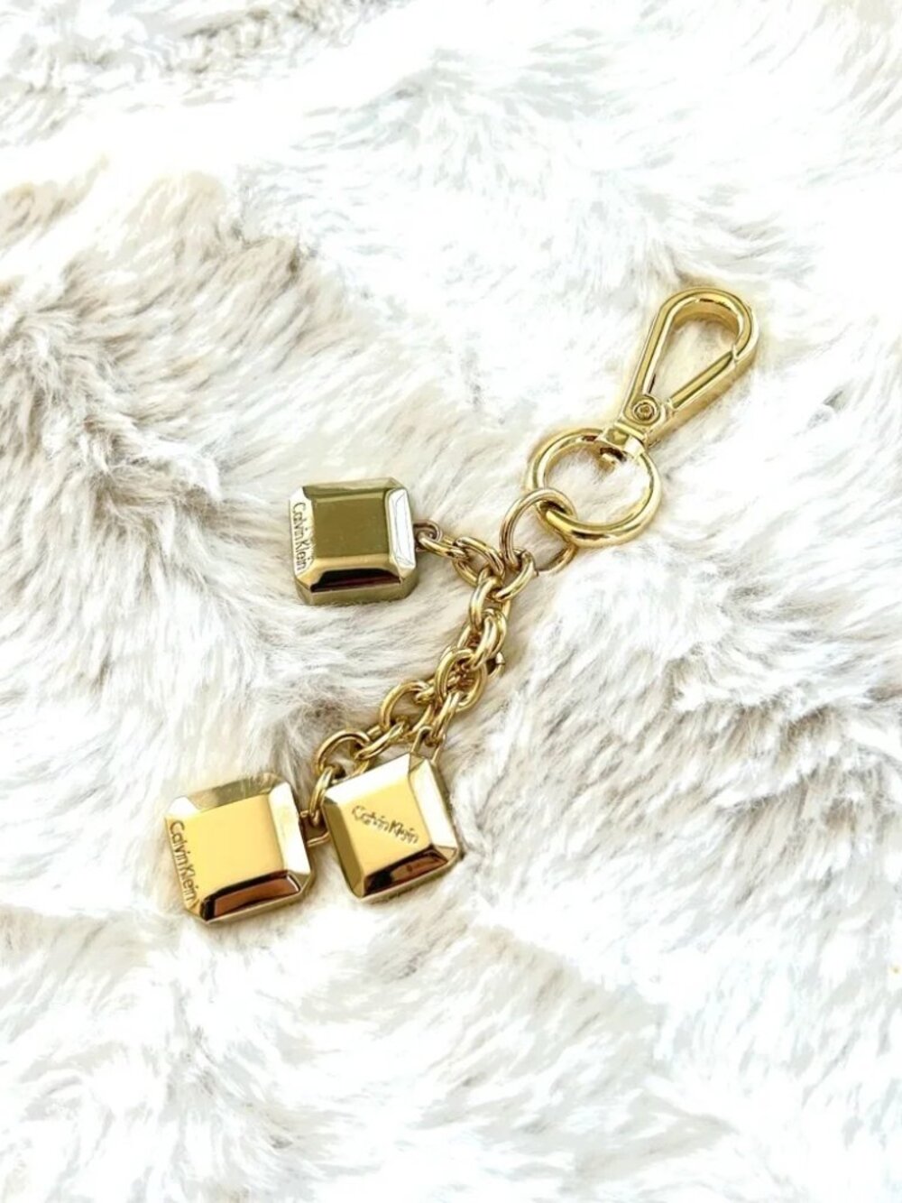 NWOT Calvin Klein Gold Bag Purse Charm Key Chain